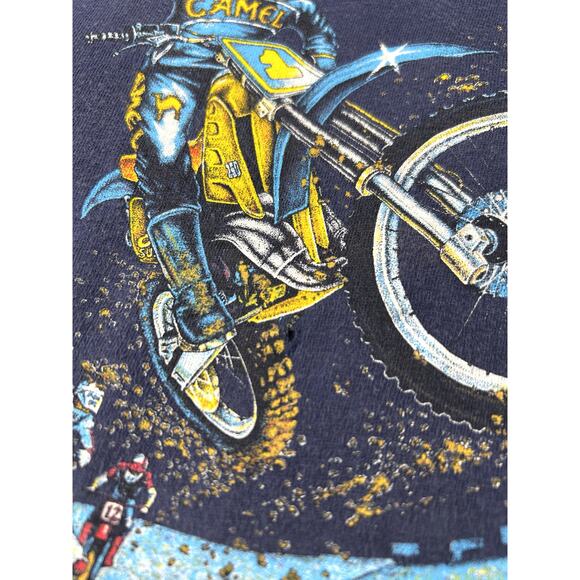 VTG 1989 Camel Supercross Motocross Short Sleeve Shirt Size M Rare Made in USA - Picture 10 of 16